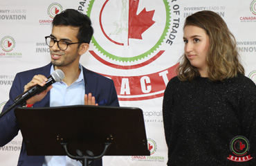 Sameer Zuberi, Diversity and Engagement Officer at McGill University's Faculty of Medicine, Lina Bensaidane, the first recipient of the Centre Islamique de Quebec Memorial Award 